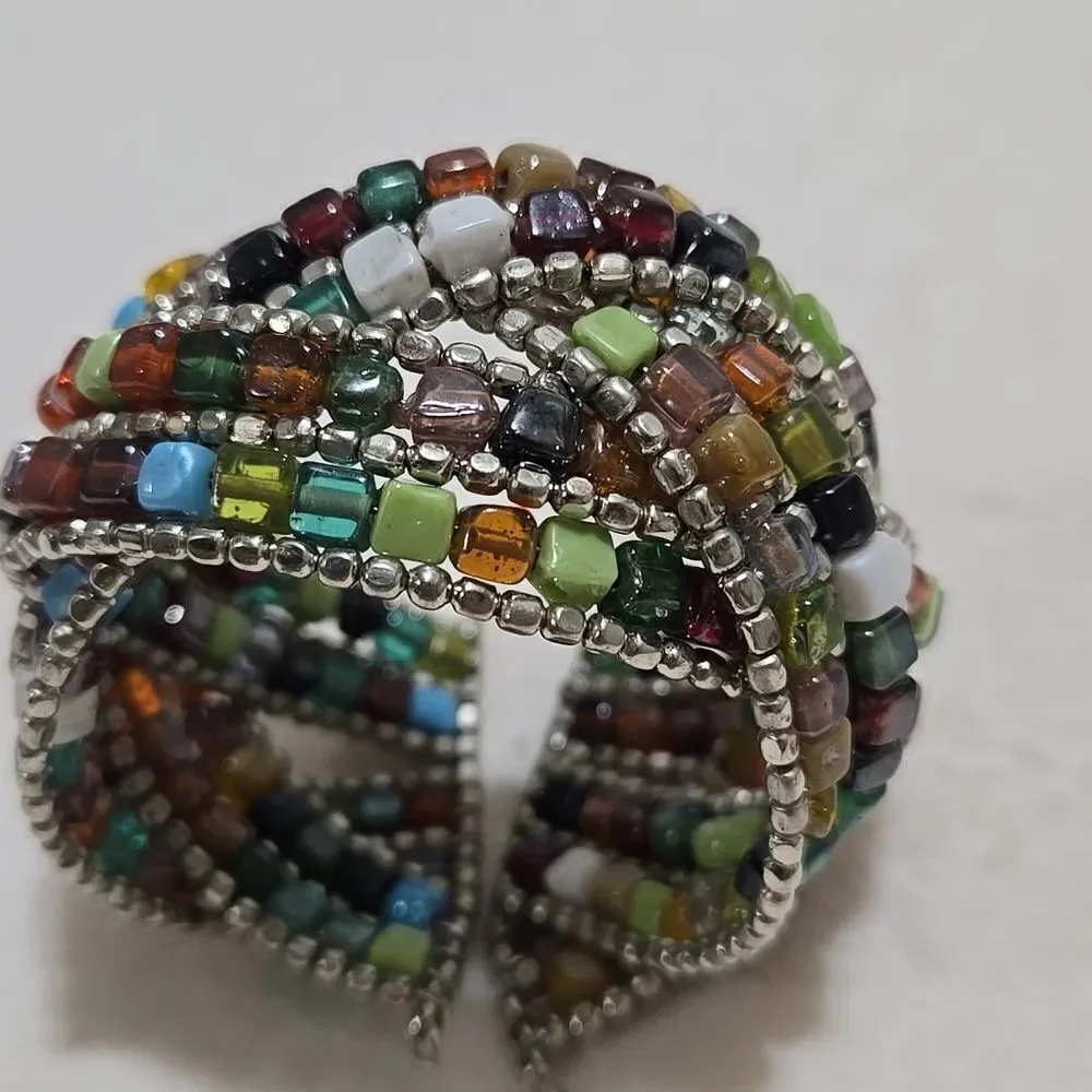 Multicolor Glass Beaded Bracelet